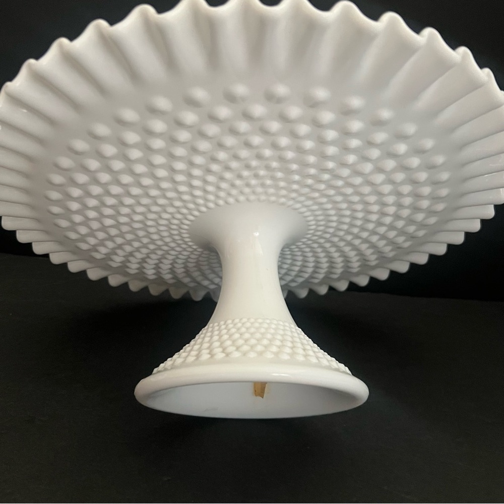 Fenton Milk Glass Cake Stand 13” White Pedestal - Picture 6 of 16